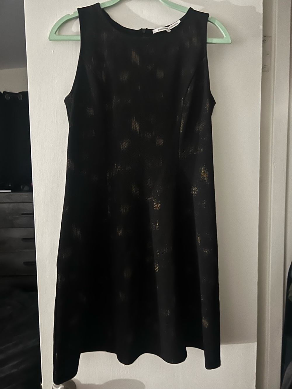 Collective Concepts Black Midi Dress with Gold Shimmer